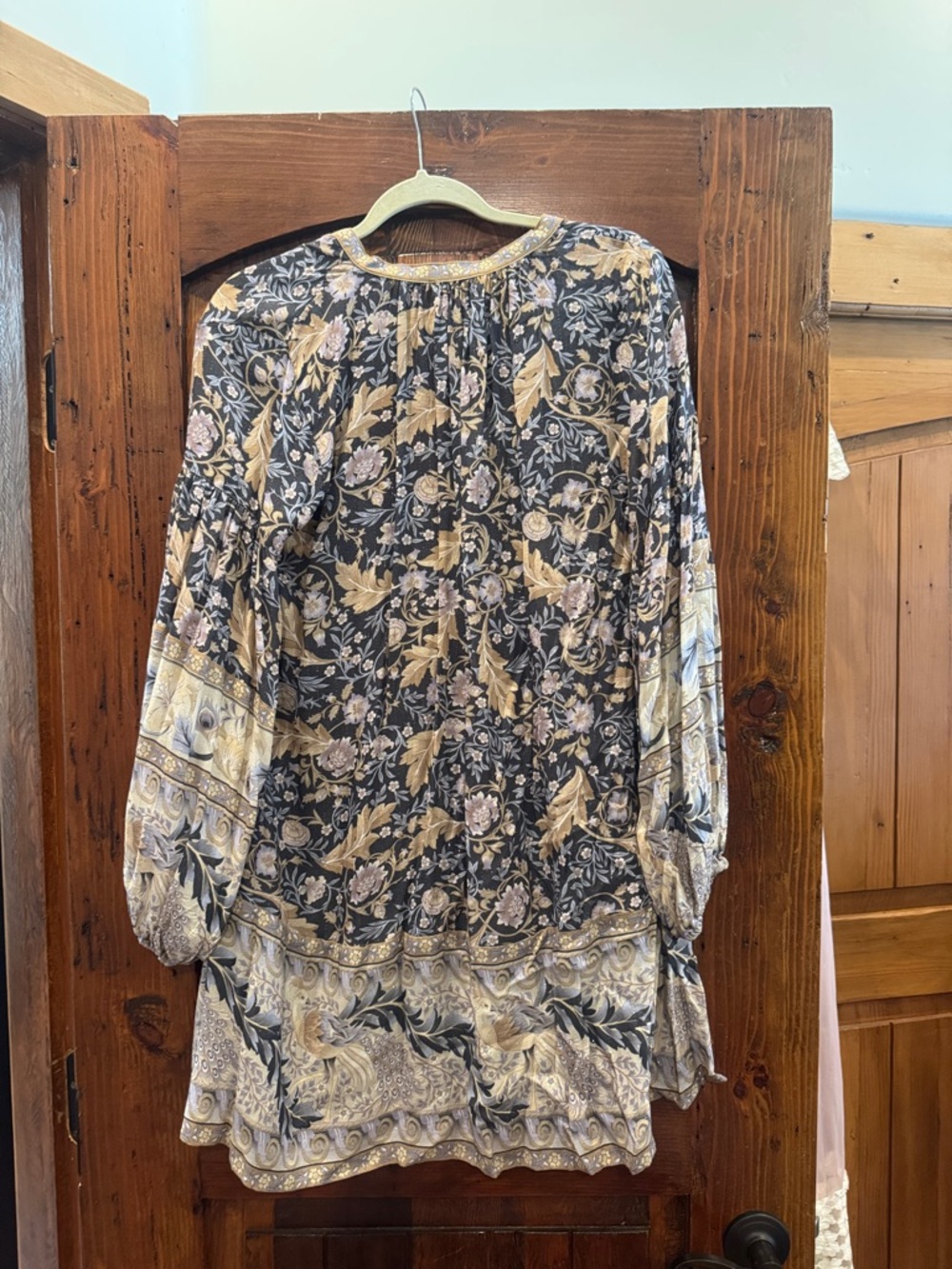 Spell Floral V-Neck Boho Tunic - navy, Gold & blues - Picture 5 of 5
